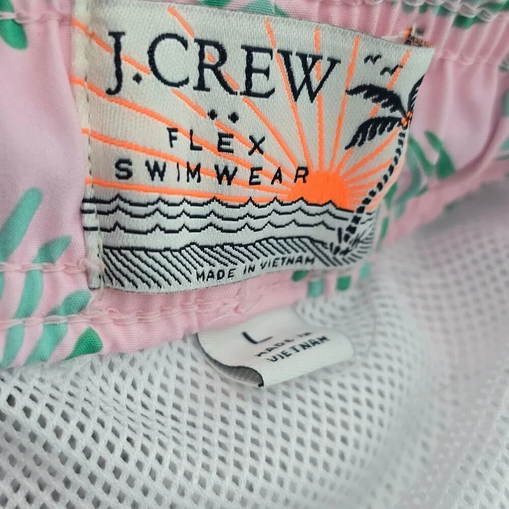 J. Crew Pink Green Seashell Board Shorts Men Size Large